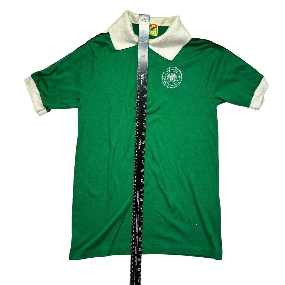 Vintage Velva Sheen‎ Polo Shirt Green Washington Workshop Foundation 1967 Small
